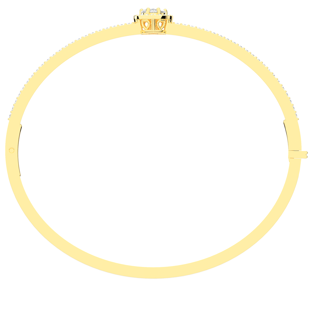 1.65CT.TW HEART AND ROUND LAB DIAMOND  BANGLE - Nazarelle