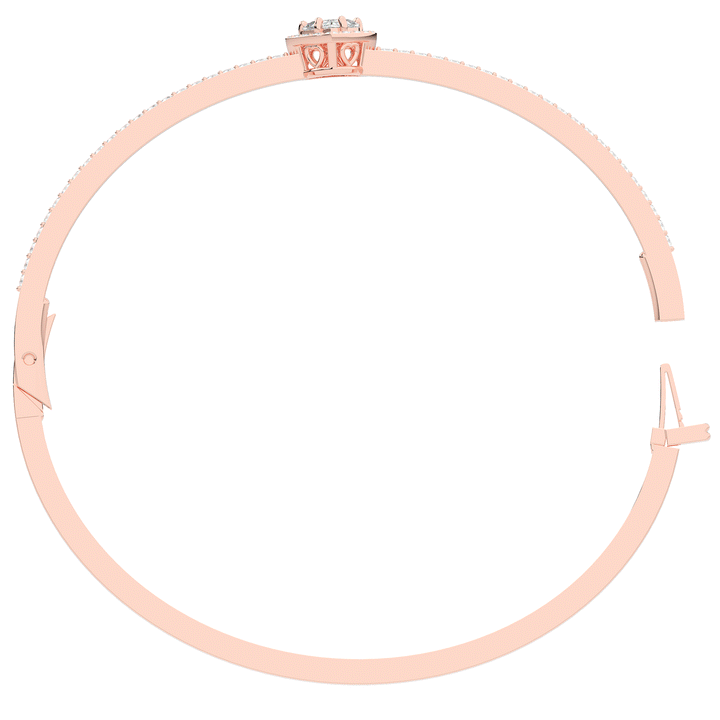 1.65CT.TW HEART AND ROUND LAB DIAMOND  BANGLE - Nazarelle