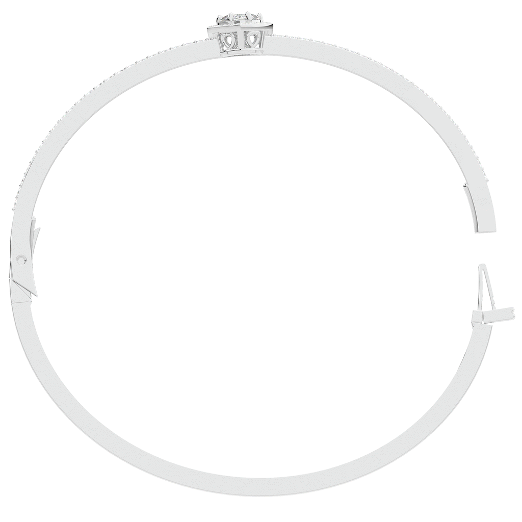 1.65CT.TW HEART AND ROUND LAB DIAMOND  BANGLE - Nazarelle