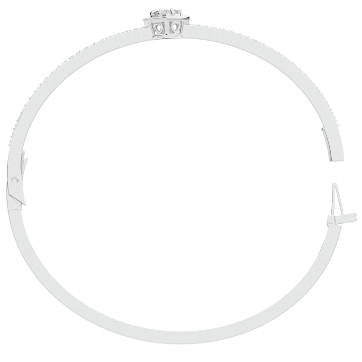 1.65CT.TW HEART AND ROUND LAB DIAMOND  BANGLE - Nazarelle