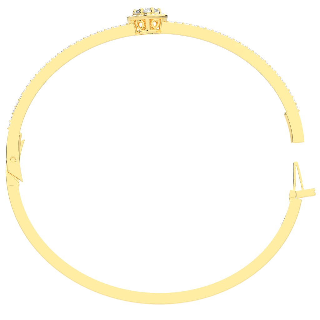 1.65CT.TW HEART AND ROUND LAB DIAMOND  BANGLE - Nazarelle