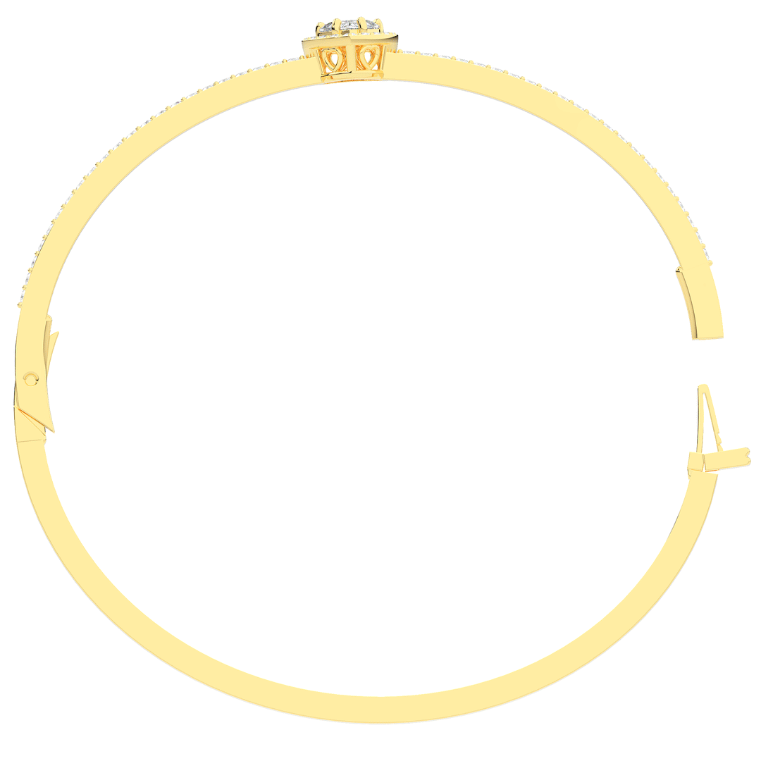 1.65CT.TW HEART AND ROUND LAB DIAMOND  BANGLE - Nazarelle