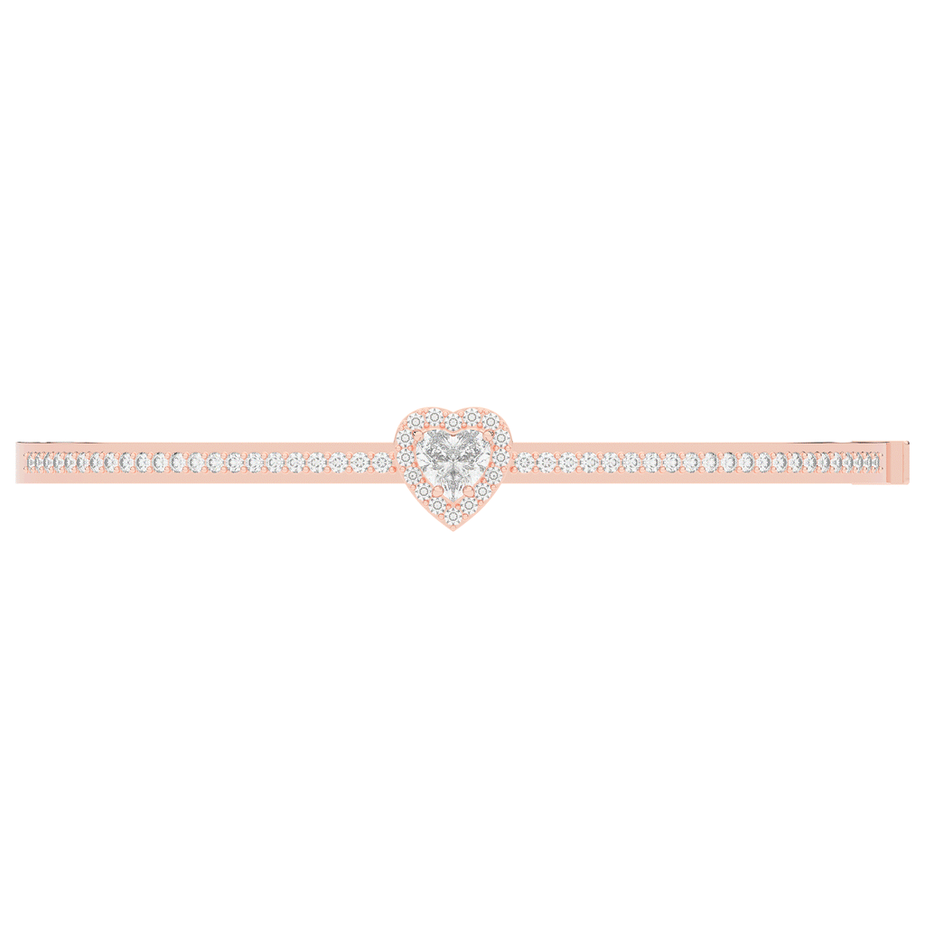 1.65CT.TW HEART AND ROUND LAB DIAMOND  BANGLE - Nazarelle