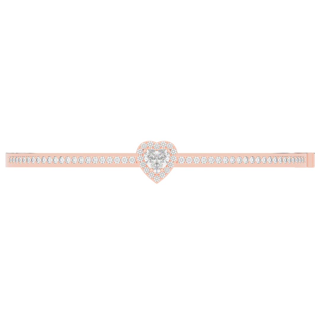 1.65CT.TW HEART AND ROUND LAB DIAMOND  BANGLE - Nazarelle
