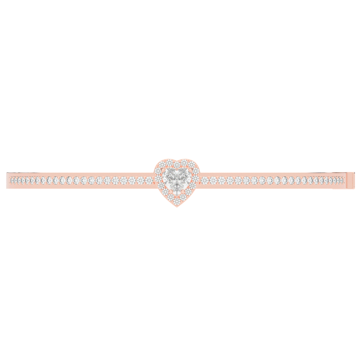 1.65CT.TW HEART AND ROUND LAB DIAMOND  BANGLE - Nazarelle