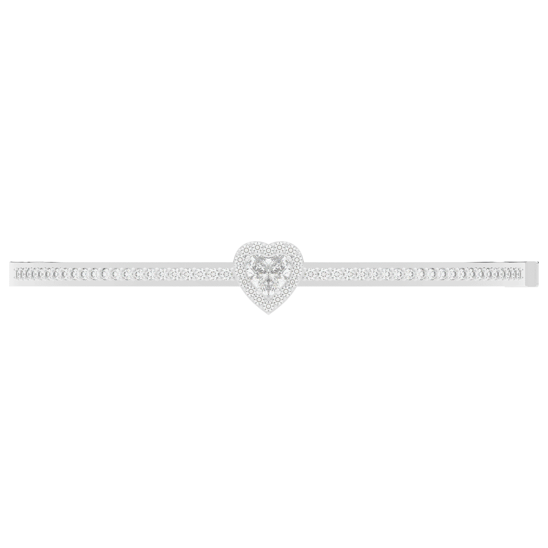 1.65CT.TW HEART AND ROUND LAB DIAMOND  BANGLE - Nazarelle