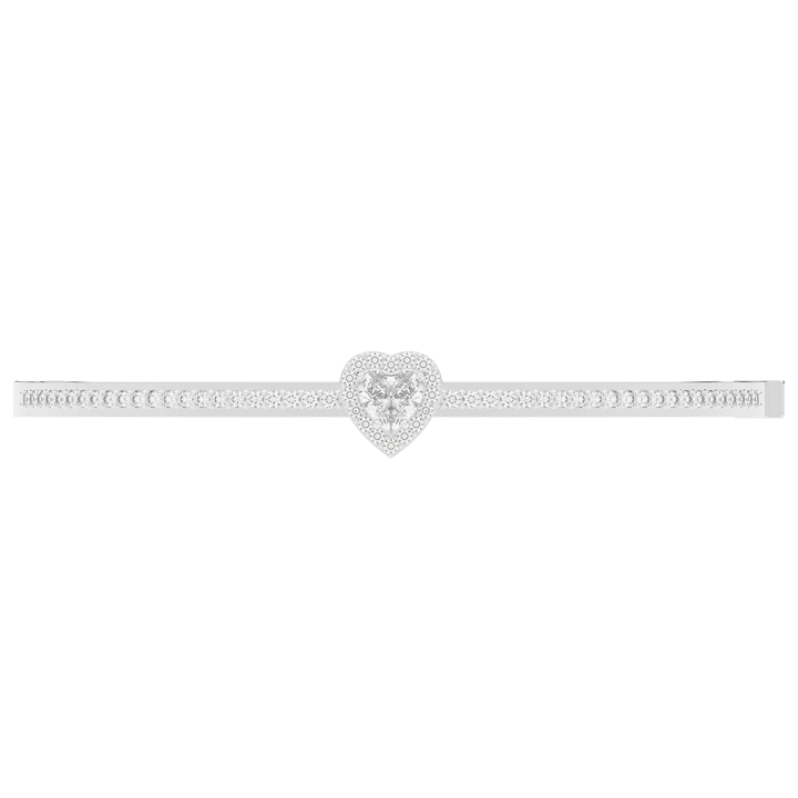 1.65CT.TW HEART AND ROUND LAB DIAMOND  BANGLE - Nazarelle
