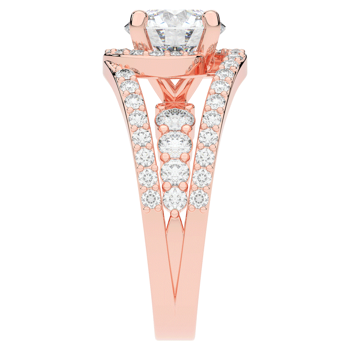 3.30CT.TW ROUND LAB DIAMOND ENGAGEMENT RING - Nazarelle