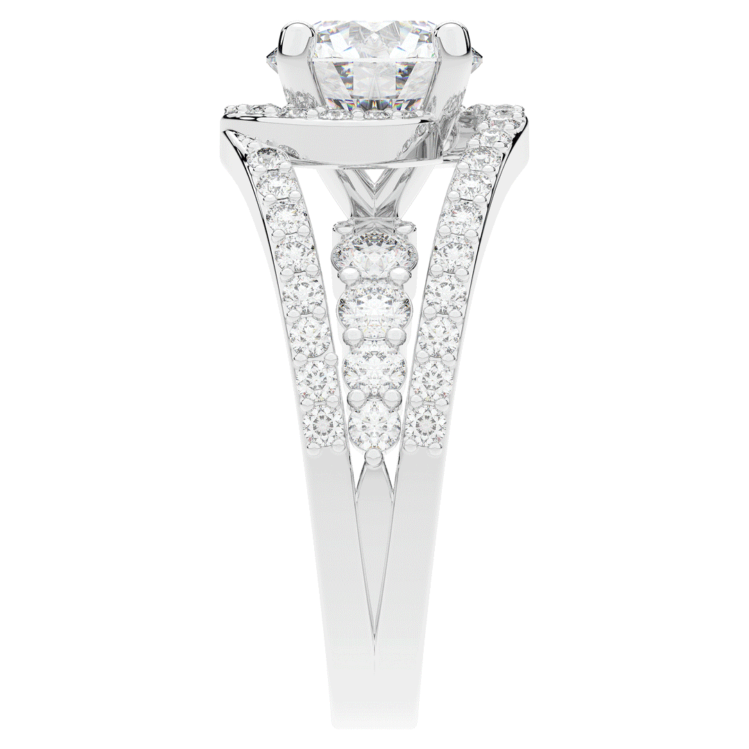 3.30CT.TW ROUND LAB DIAMOND ENGAGEMENT RING - Nazarelle
