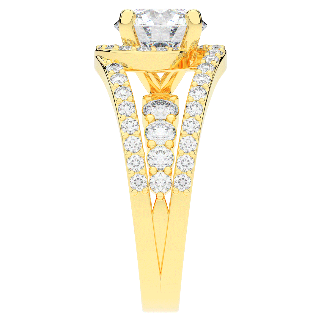 3.30CT.TW ROUND LAB DIAMOND ENGAGEMENT RING - Nazarelle