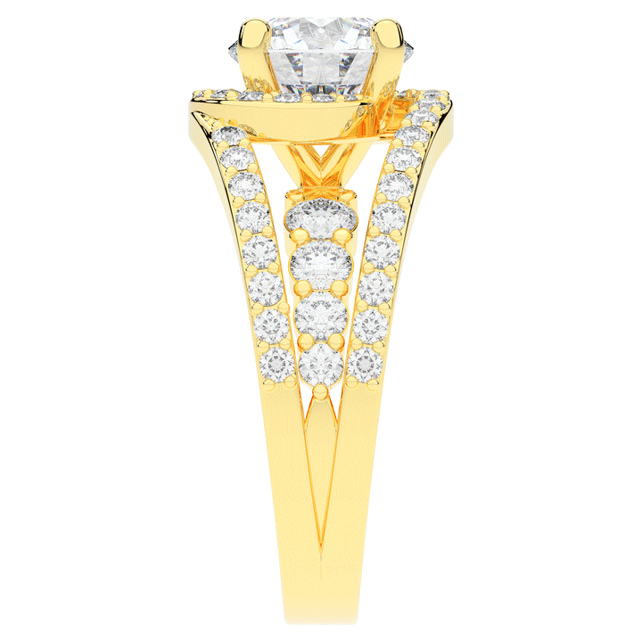 3.30CT.TW ROUND LAB DIAMOND ENGAGEMENT RING - Nazarelle