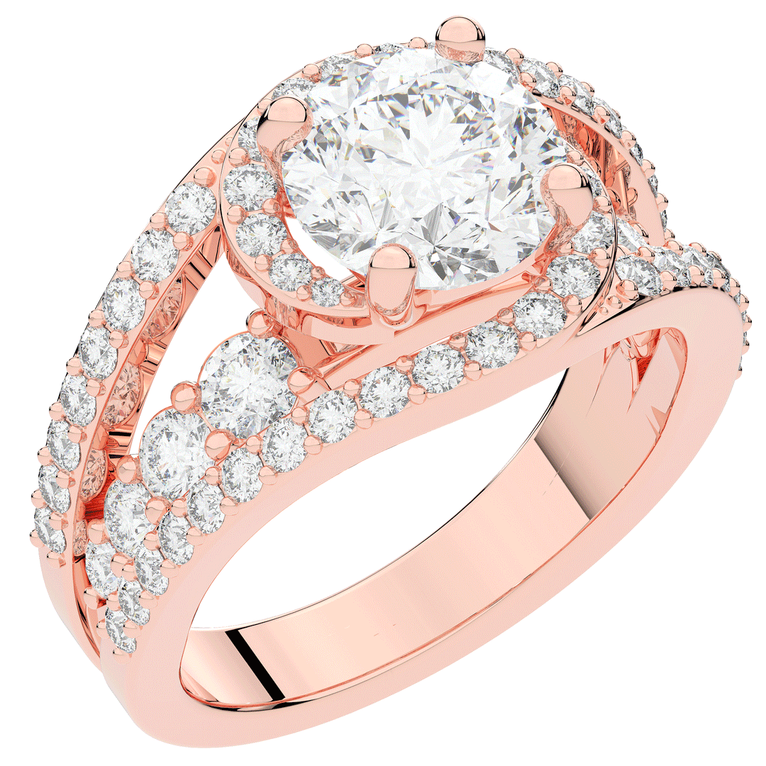 3.30CT.TW ROUND LAB DIAMOND ENGAGEMENT RING - Nazarelle