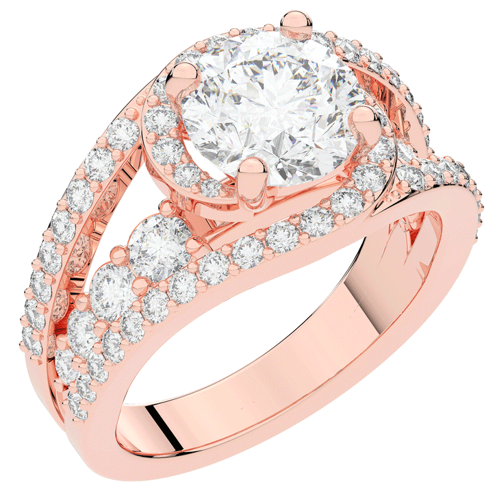 3.30CT.TW ROUND LAB DIAMOND ENGAGEMENT RING - Nazarelle