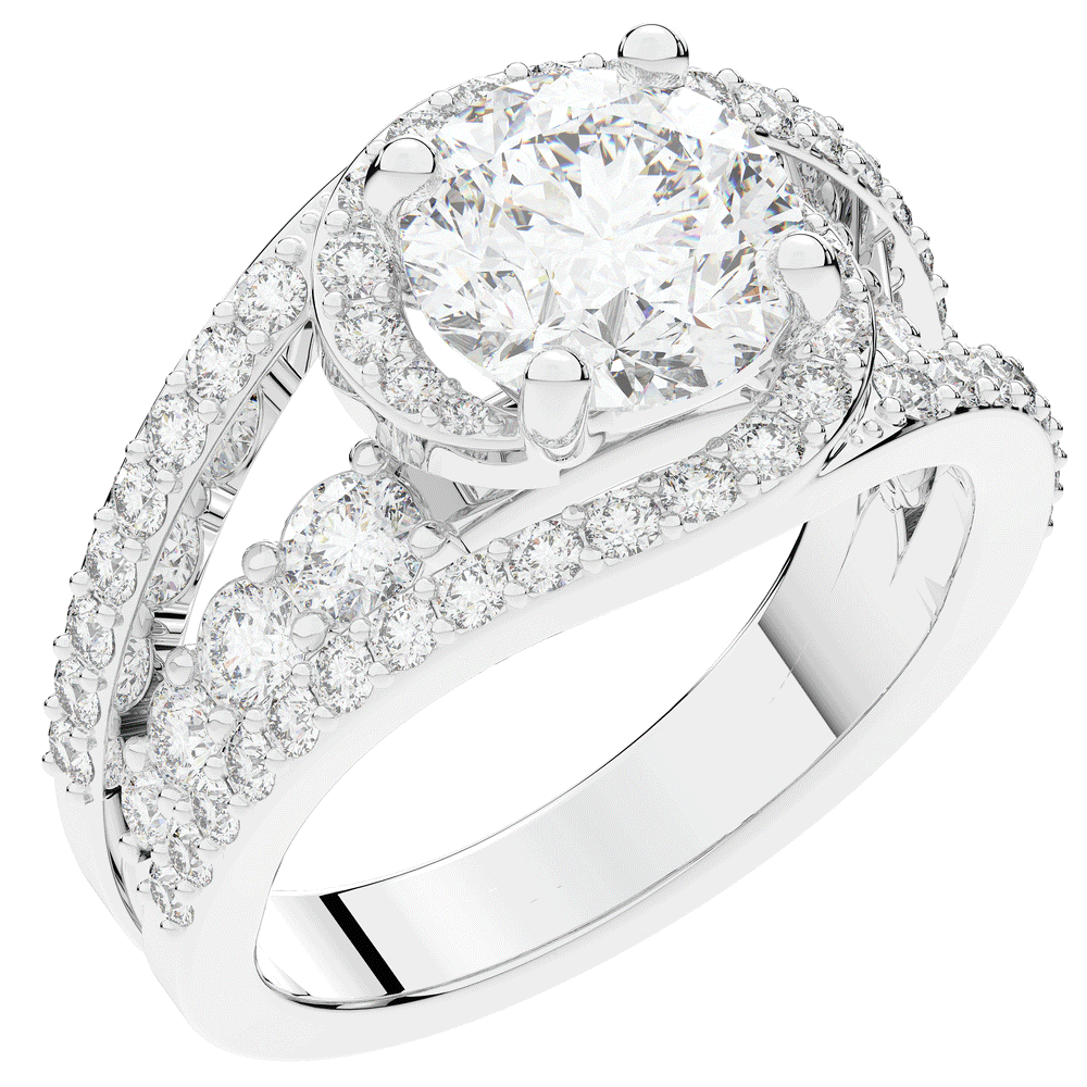 3.30CT.TW ROUND LAB DIAMOND ENGAGEMENT RING - Nazarelle