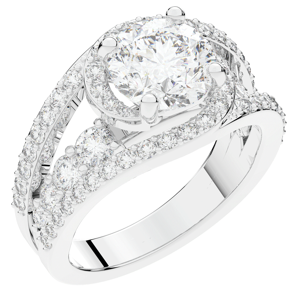 3.30CT.TW ROUND LAB DIAMOND ENGAGEMENT RING - Nazarelle