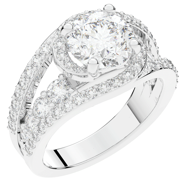 3.30CT.TW ROUND LAB DIAMOND ENGAGEMENT RING - Nazarelle
