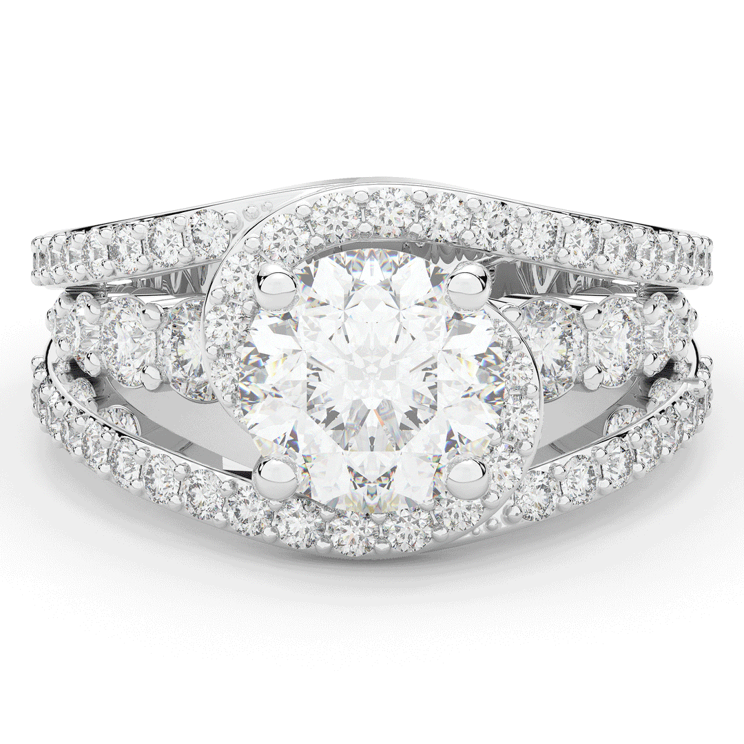 3.30CT.TW ROUND LAB DIAMOND ENGAGEMENT RING - Nazarelle