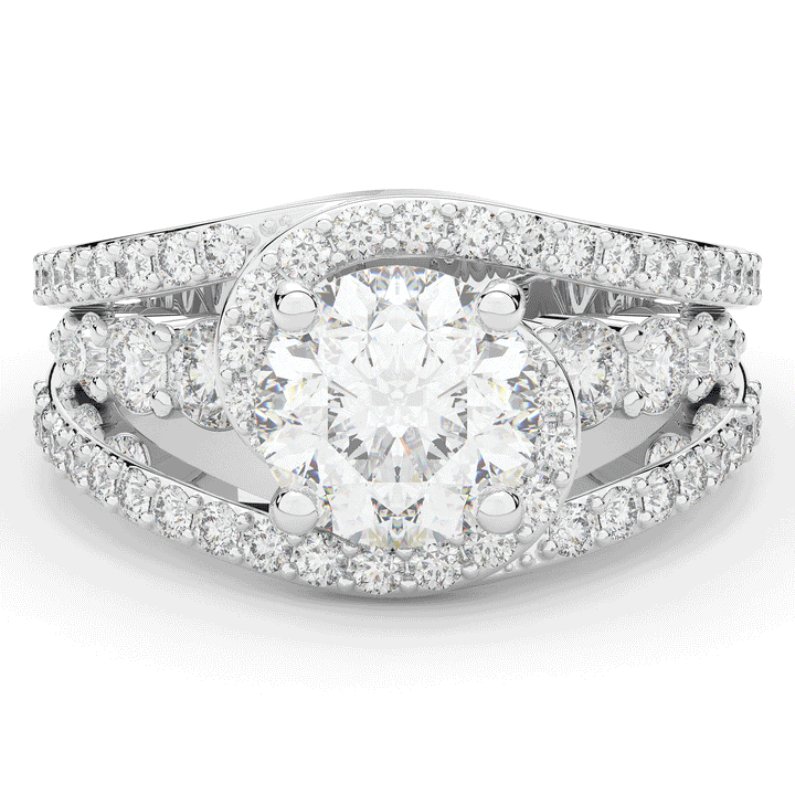 3.30CT.TW ROUND LAB DIAMOND ENGAGEMENT RING - Nazarelle