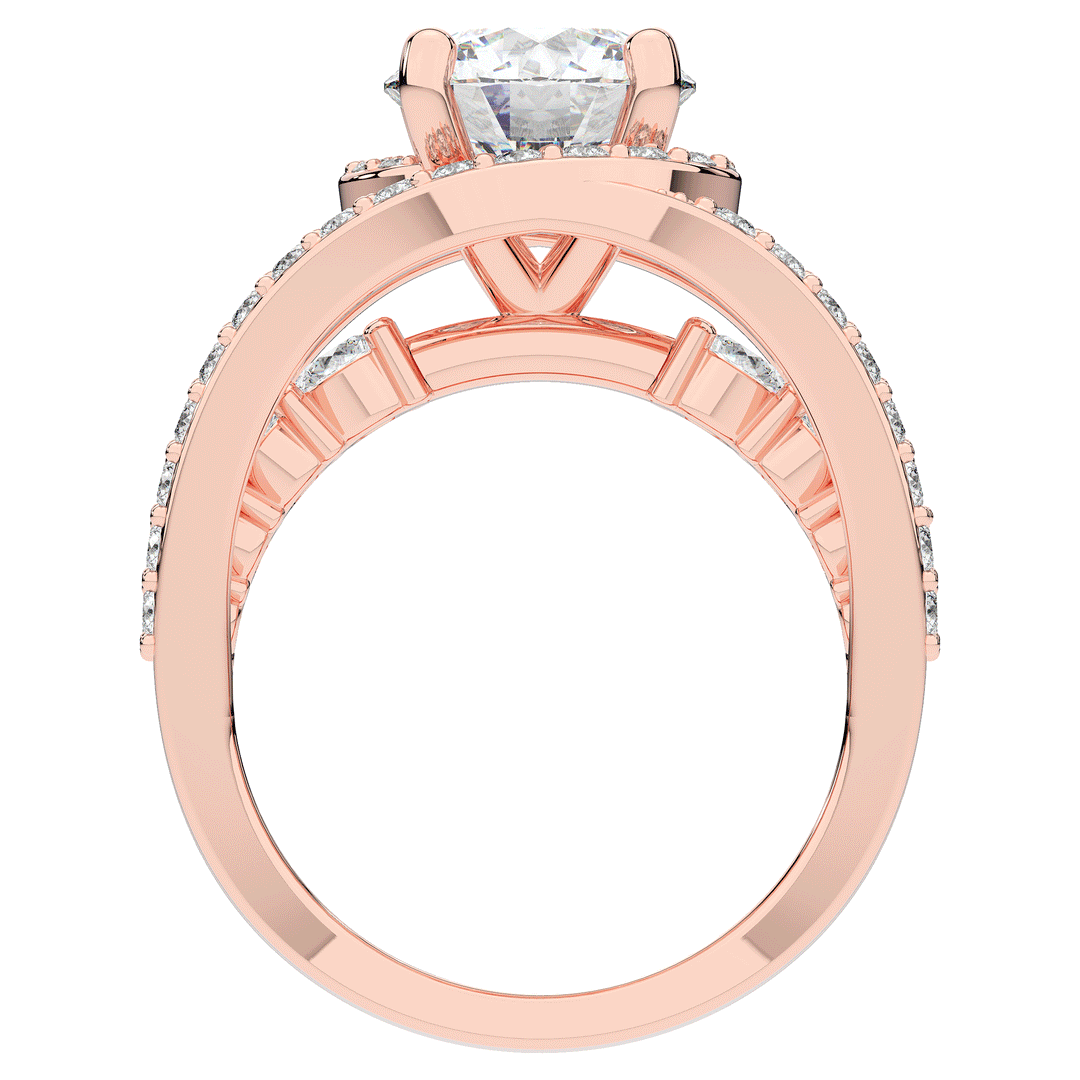 3.30CT.TW ROUND LAB DIAMOND ENGAGEMENT RING - Nazarelle