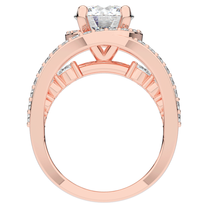 3.30CT.TW ROUND LAB DIAMOND ENGAGEMENT RING - Nazarelle