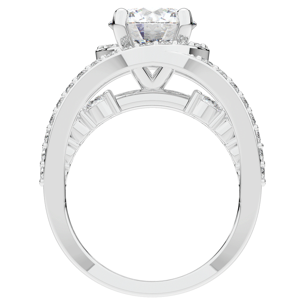 3.30CT.TW ROUND LAB DIAMOND ENGAGEMENT RING - Nazarelle