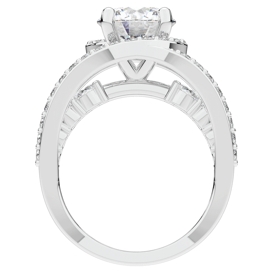 3.30CT.TW ROUND LAB DIAMOND ENGAGEMENT RING - Nazarelle