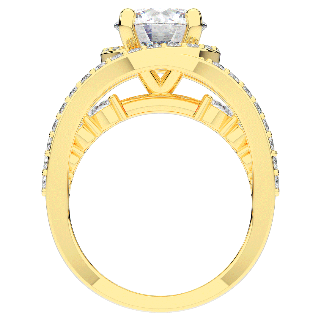 3.30CT.TW ROUND LAB DIAMOND ENGAGEMENT RING - Nazarelle