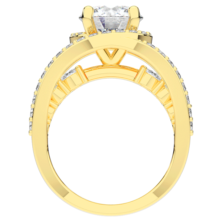 3.30CT.TW ROUND LAB DIAMOND ENGAGEMENT RING - Nazarelle