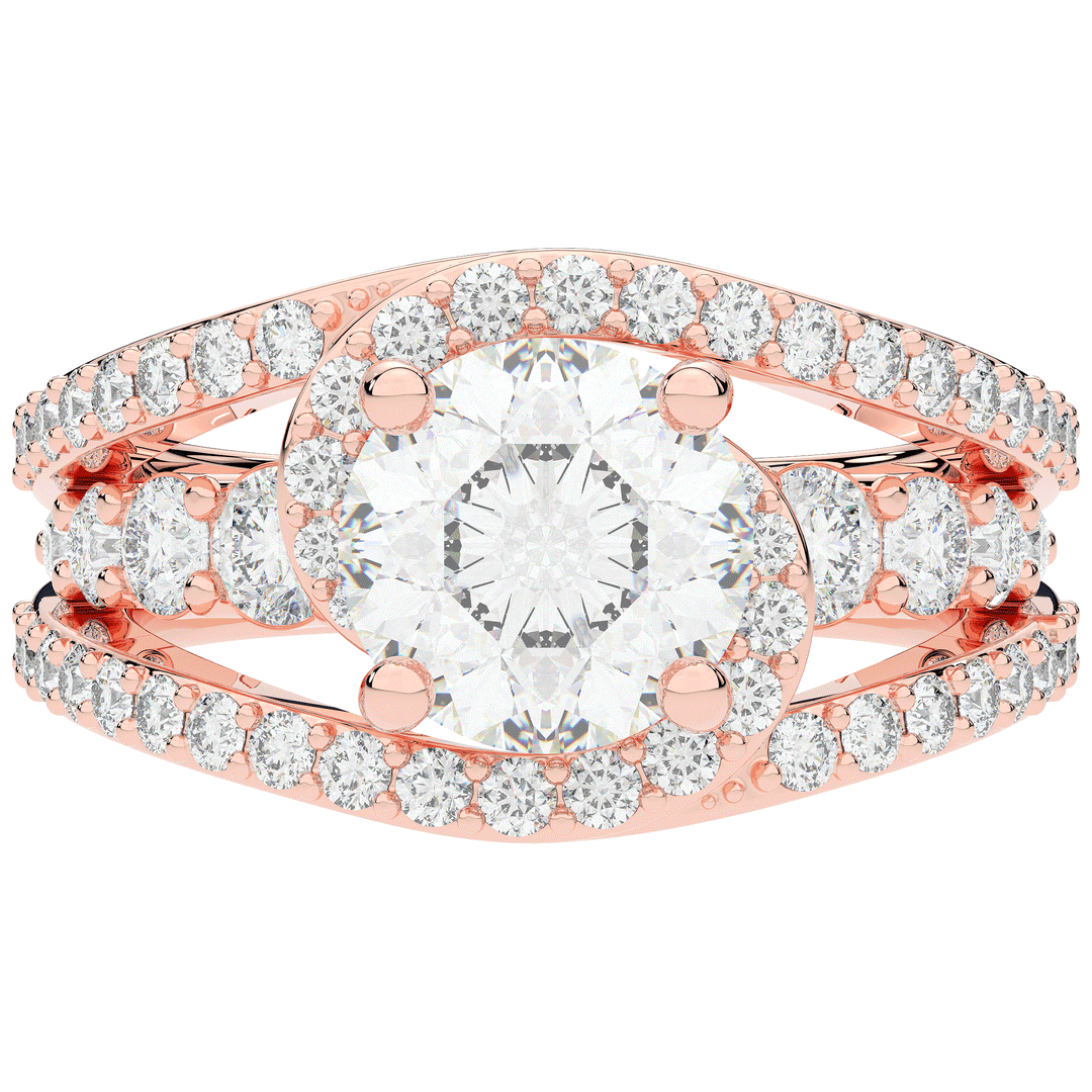 3.30CT.TW ROUND LAB DIAMOND ENGAGEMENT RING - Nazarelle