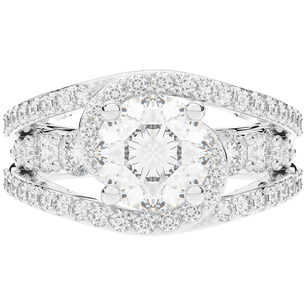 3.30CT.TW ROUND LAB DIAMOND ENGAGEMENT RING - Nazarelle