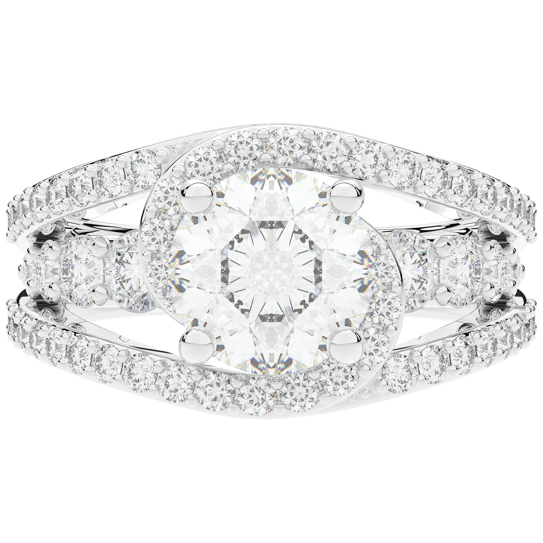 3.30CT.TW ROUND LAB DIAMOND ENGAGEMENT RING - Nazarelle