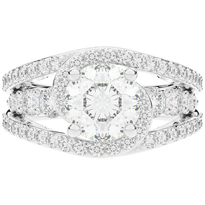 3.30CT.TW ROUND LAB DIAMOND ENGAGEMENT RING - Nazarelle