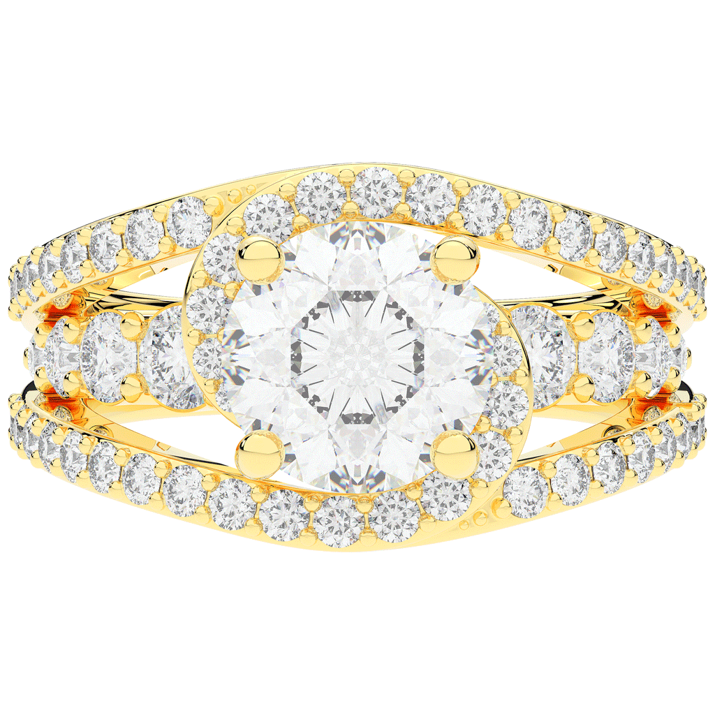 3.30CT.TW ROUND LAB DIAMOND ENGAGEMENT RING - Nazarelle