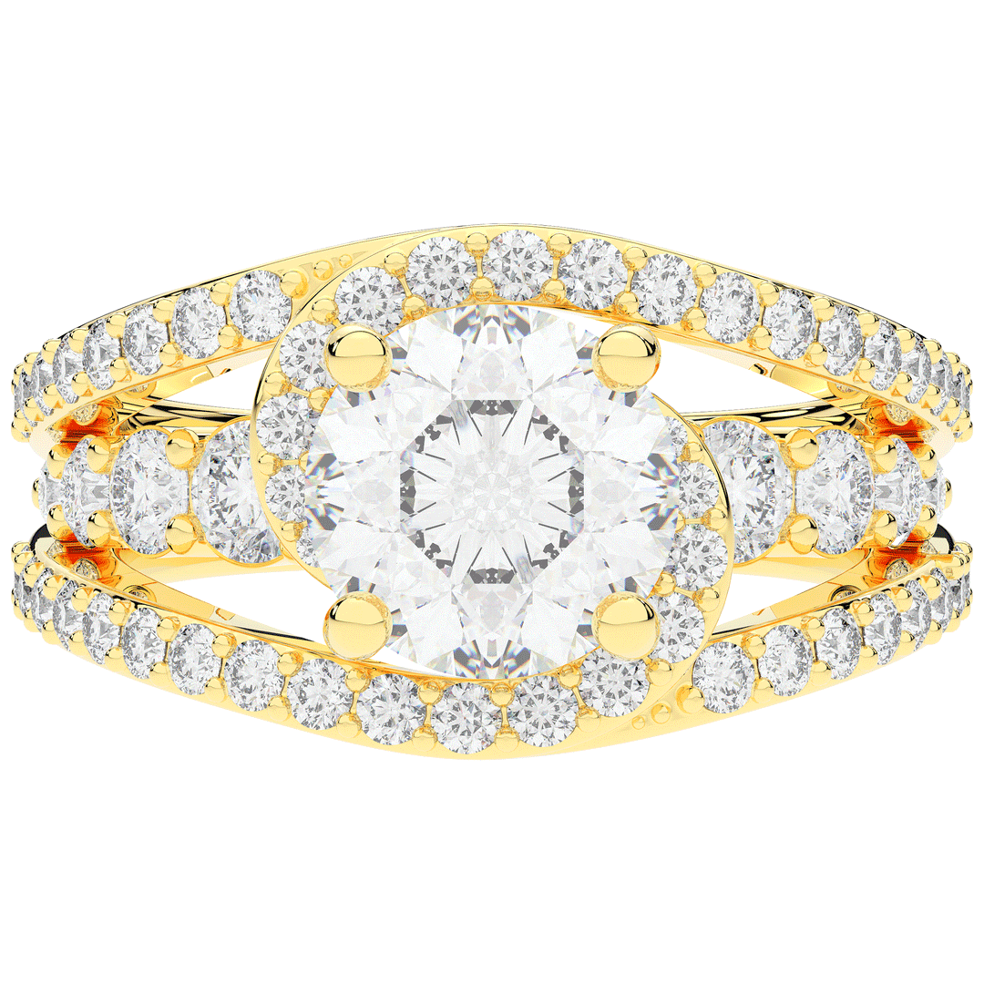 3.30CT.TW ROUND LAB DIAMOND ENGAGEMENT RING - Nazarelle