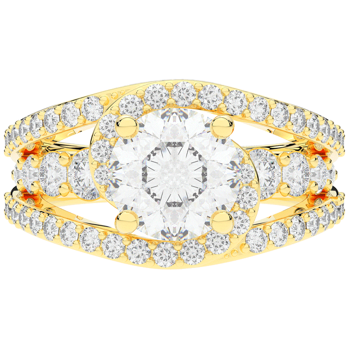3.30CT.TW ROUND LAB DIAMOND ENGAGEMENT RING - Nazarelle