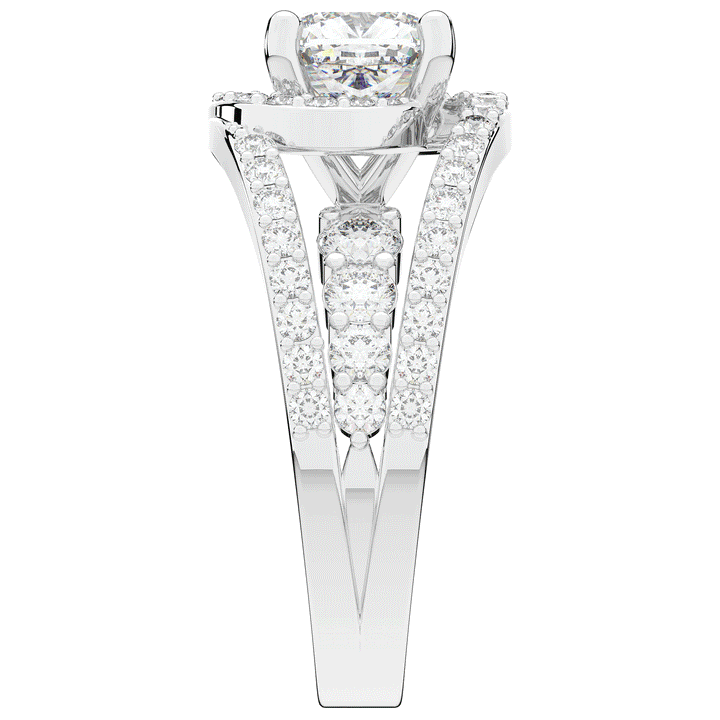 3.30CT.TW CUSHION LAB DIAMOND ENGAGEMENT RING - Nazarelle