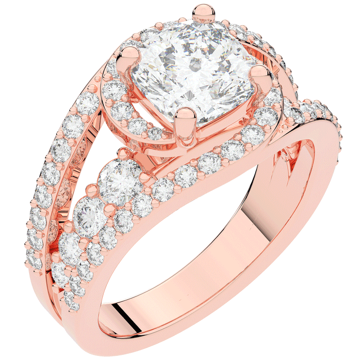 3.30CT.TW CUSHION LAB DIAMOND ENGAGEMENT RING - Nazarelle
