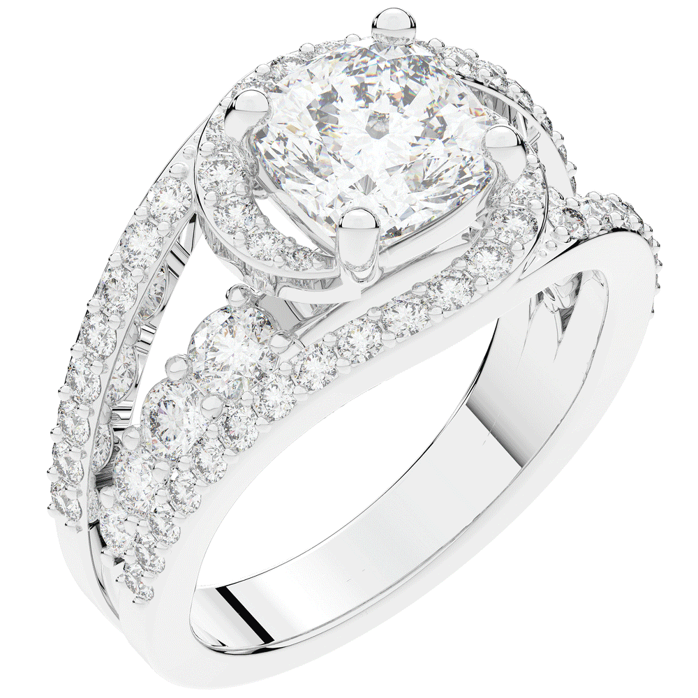3.30CT.TW CUSHION LAB DIAMOND ENGAGEMENT RING - Nazarelle