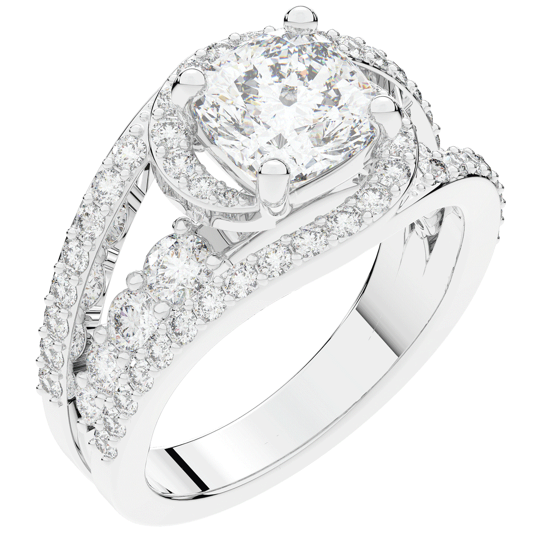 3.30CT.TW CUSHION LAB DIAMOND ENGAGEMENT RING - Nazarelle