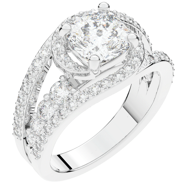 3.30CT.TW CUSHION LAB DIAMOND ENGAGEMENT RING - Nazarelle