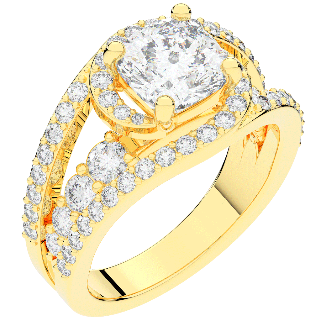 3.30CT.TW CUSHION LAB DIAMOND ENGAGEMENT RING - Nazarelle