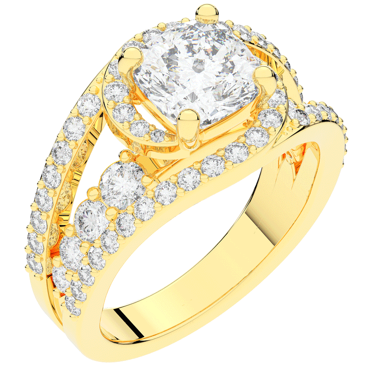 3.30CT.TW CUSHION LAB DIAMOND ENGAGEMENT RING - Nazarelle