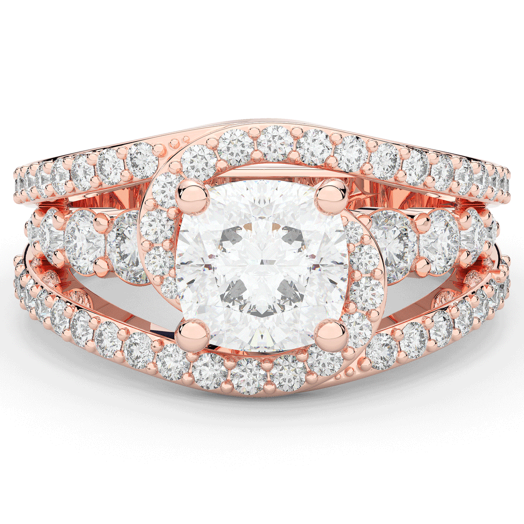 3.30CT.TW CUSHION LAB DIAMOND ENGAGEMENT RING - Nazarelle