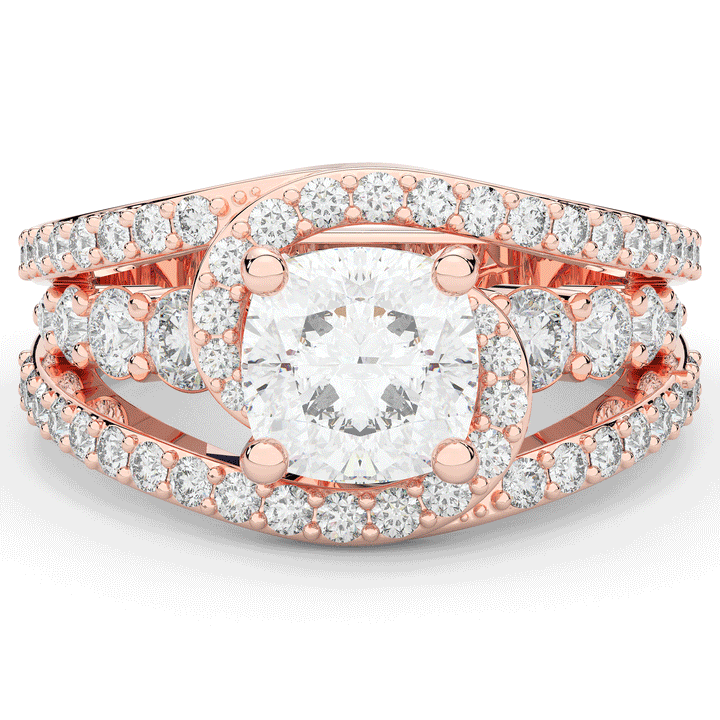 3.30CT.TW CUSHION LAB DIAMOND ENGAGEMENT RING - Nazarelle