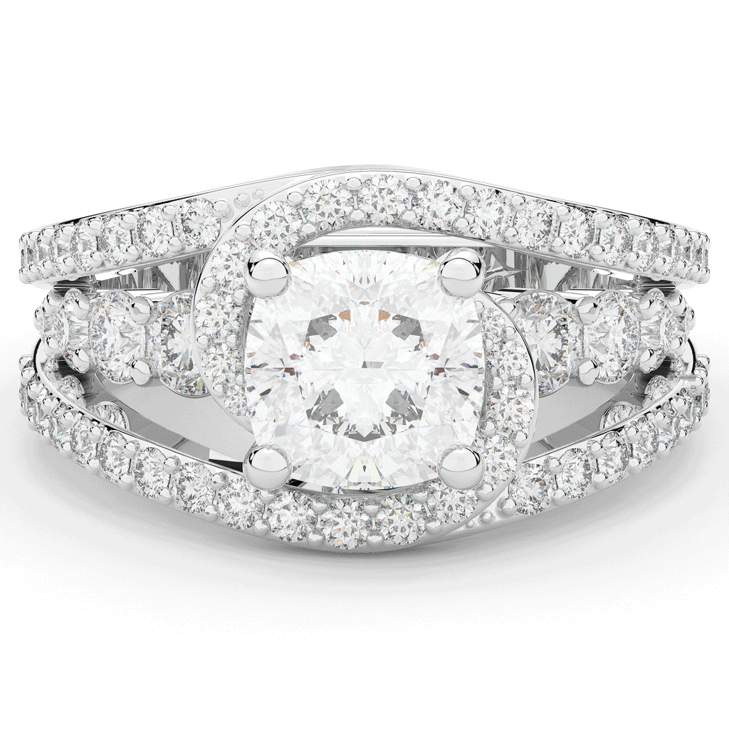 3.30CT.TW CUSHION LAB DIAMOND ENGAGEMENT RING - Nazarelle