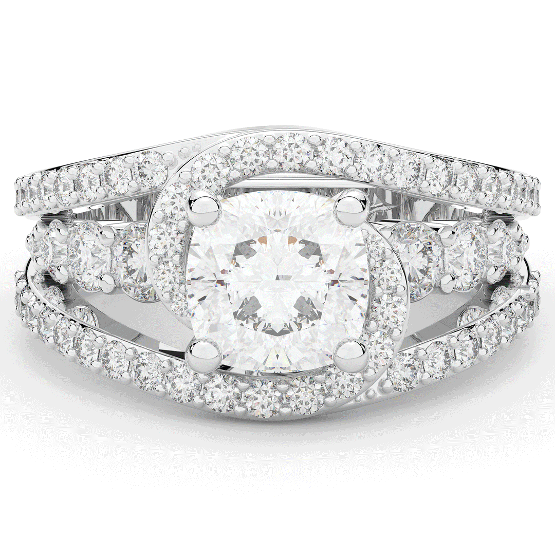 3.30CT.TW CUSHION LAB DIAMOND ENGAGEMENT RING - Nazarelle