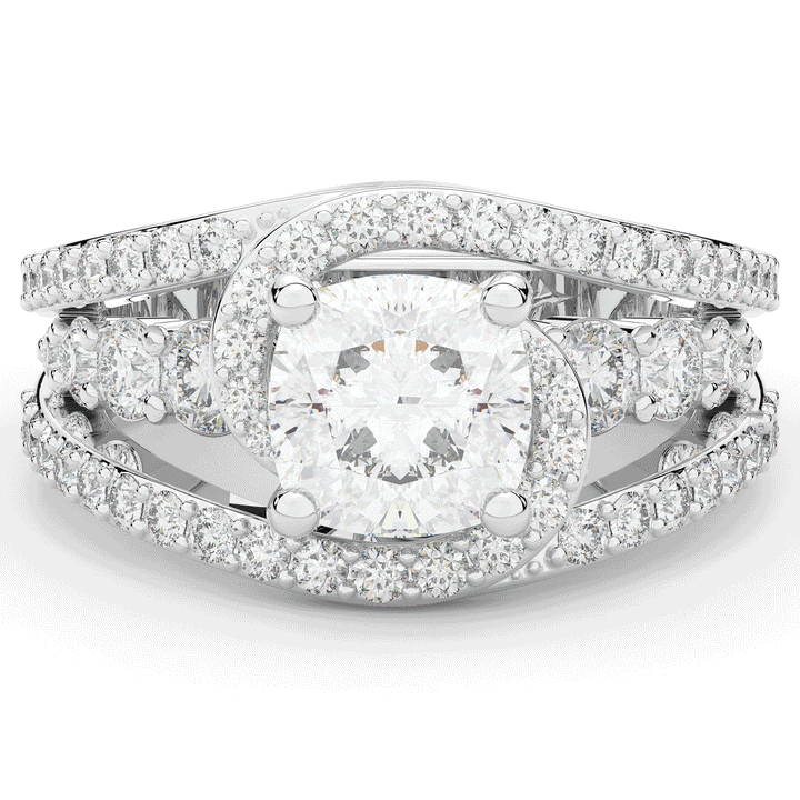 3.30CT.TW CUSHION LAB DIAMOND ENGAGEMENT RING - Nazarelle