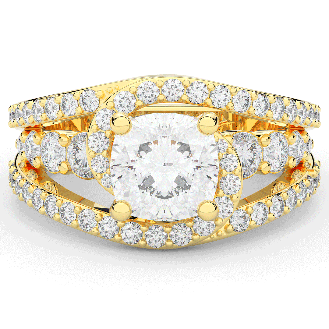 3.30CT.TW CUSHION LAB DIAMOND ENGAGEMENT RING - Nazarelle