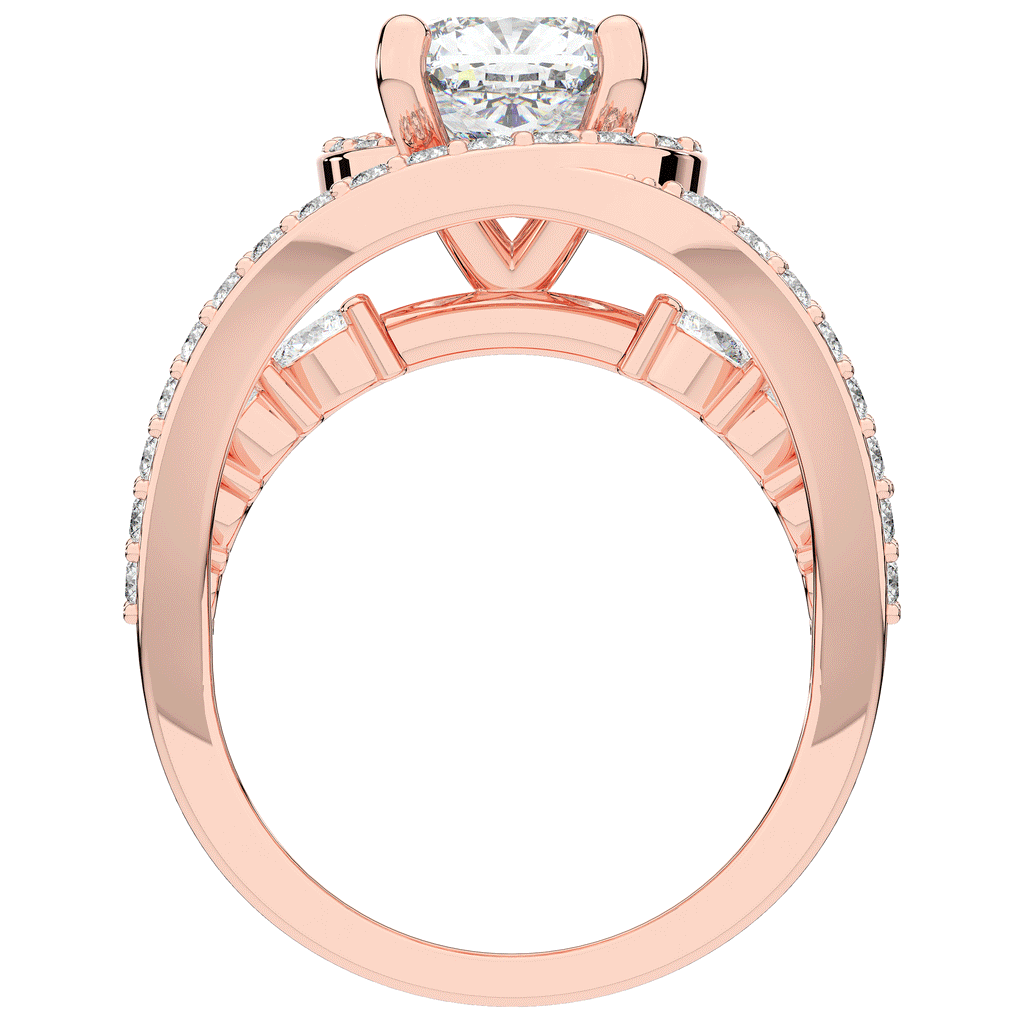 3.30CT.TW CUSHION LAB DIAMOND ENGAGEMENT RING - Nazarelle