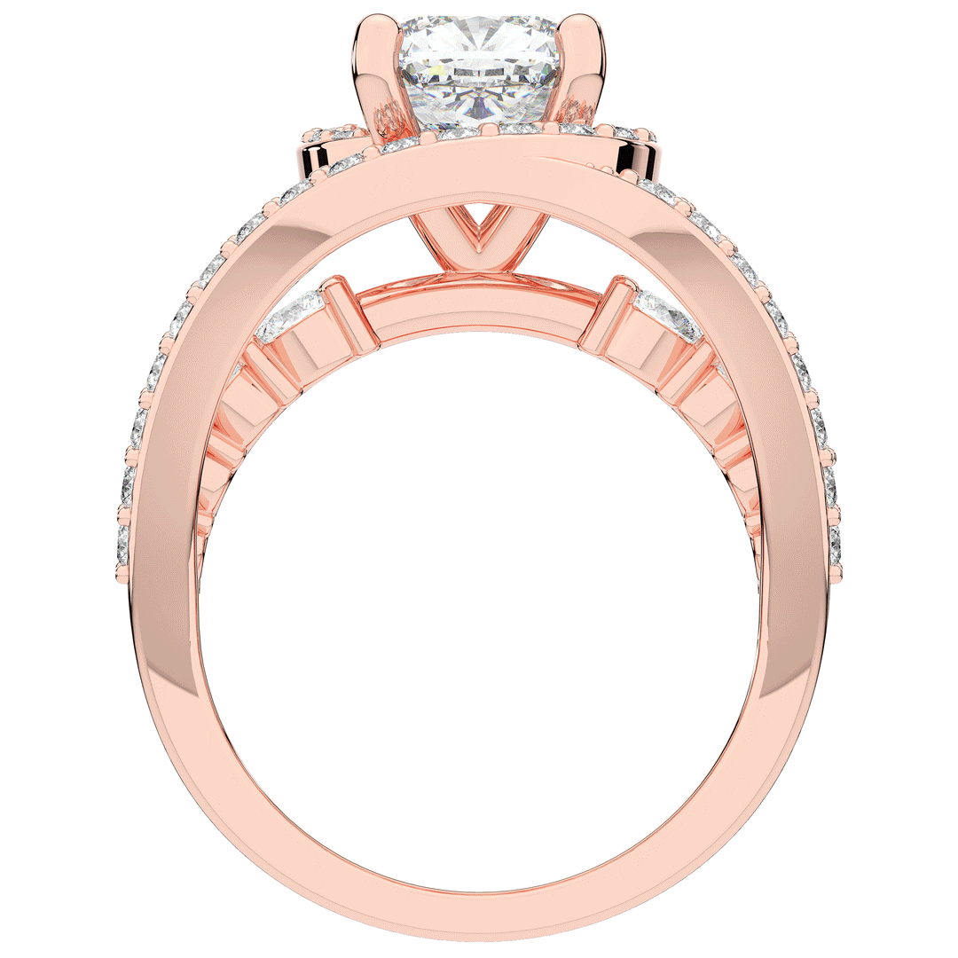 3.30CT.TW CUSHION LAB DIAMOND ENGAGEMENT RING - Nazarelle